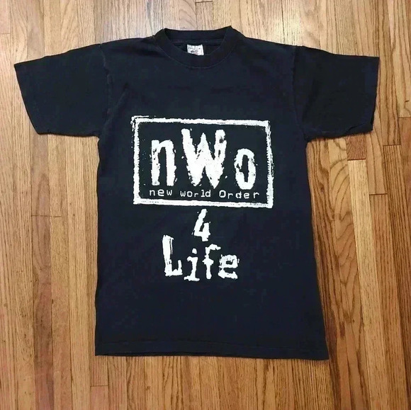 Vintage WCW 1990s New World Order NWO T-Shirt Single Stitch Size M WWE - Picture 1 of 5